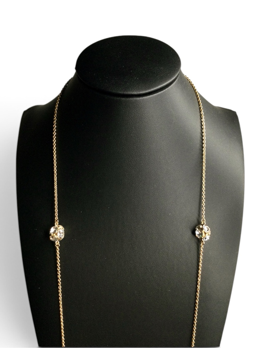Kate Spade Gold Crystal Station Necklace AB Sparkle Adjustable - Picture 7 of 15